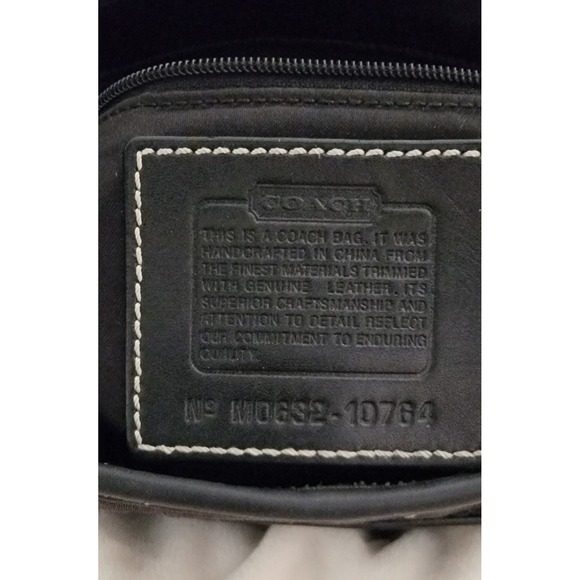 Coach Signature C Hobo Shoulder Bag Black Monogram Leather Trim Zip Top Hobo U2K - Picture 7 of 8